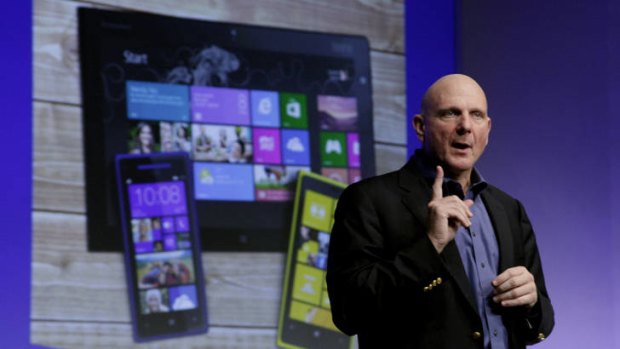 Microsoft CEO Steve Ballmer launches Windows 8 in New York last week.
