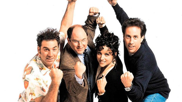With his fellow <i>Seinfeld</i> cast members (from left) Michael Richards, Jason Alexander and Julia Louis-Dreyfus.