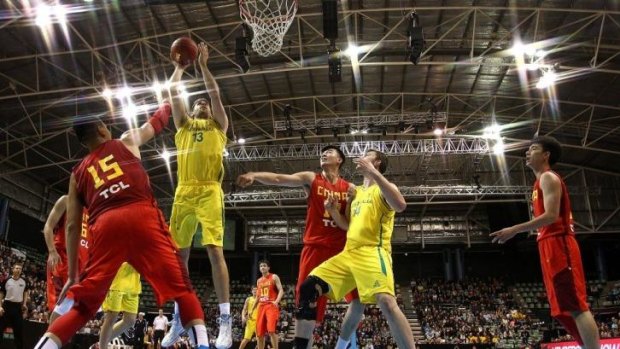 Boomers rookie Tom Jervis goes up for a shot against China.