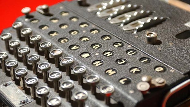 The World War II Enigma decoding machine at Bletchley Park.