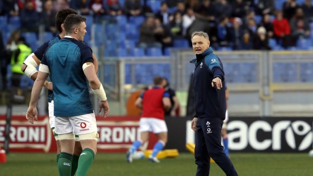 In the hunt: Ireland coach Joe Schmidt says the door is not completely closed on back-to-back Six Nations crowns for his troops.