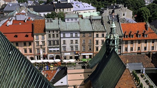 Echoes of history ... a view over Krakow's rooftops.