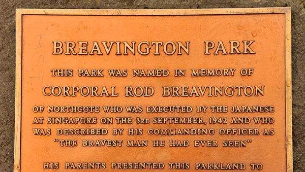 A plaque in Rod Breavington's honour.
