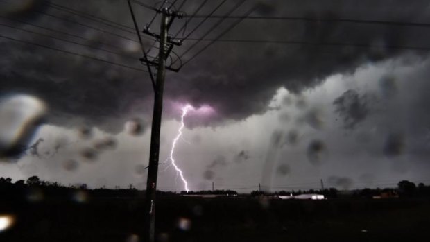 Lighting strikes near Blacktown.