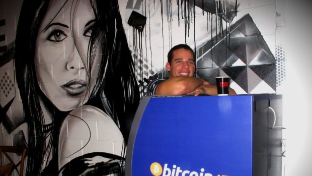 Bruce Carrall with a Bit2Bit ATM, Queensland's first Bitcoin dispenser.