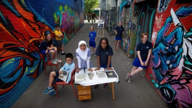Young editors of Early Harvest Magazine, a literary magazine written, edited and published by a group of primary school students in Footscray.