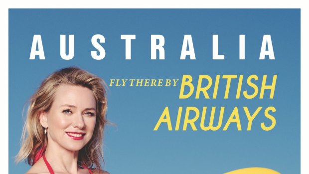 Naomi Watts in a modern take of the iconic 1956 British Airways poster.