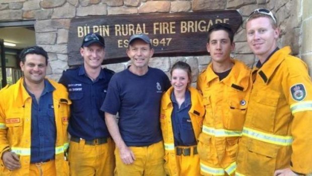 Prime Minister Tony Abbott, also an RFS volunteer with Davidson crew.