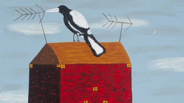 Dean Bowen's painting 'Magpie pecking antennae'.