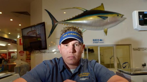 Jeremy Muller's Gippsland seafood business stands to lose tens of thousands of dollars in trade as orders for his fish placed by the Morwell TAFE restaurant are cancelled.