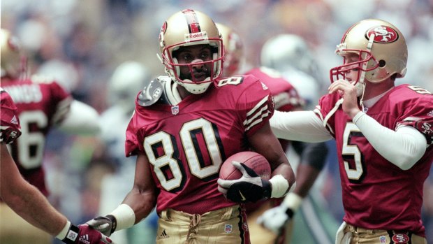 Star player: Jerry Rice during his playing days with San Francisco in 2000.