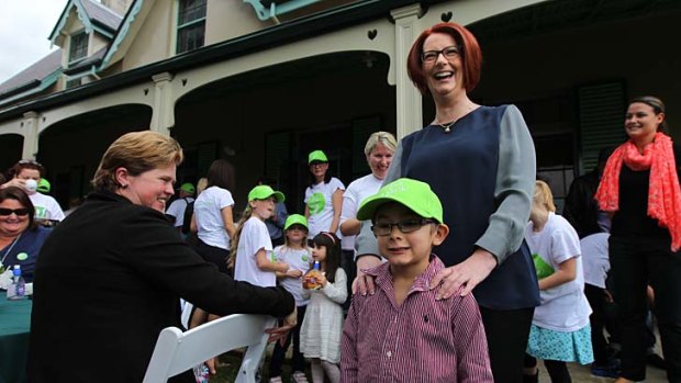 No questions please: Julia Gillard hosts a Gonski party at Kirribilli House.