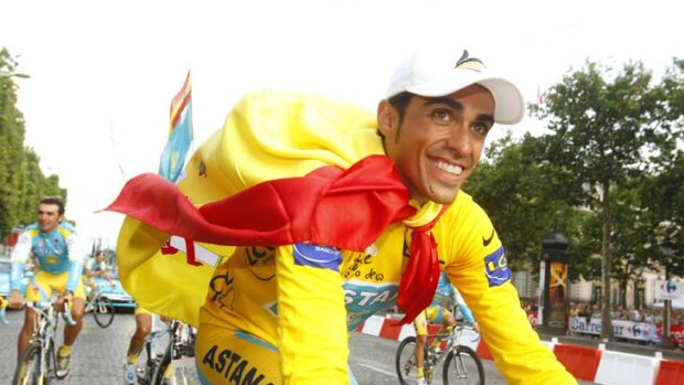 Under close scrutiny ... Alberto Contador.