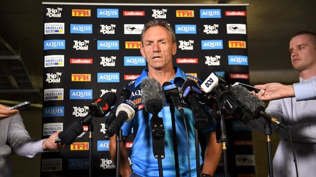 Questions: Gold Coast Titans coach Neil Henry fronts the media.