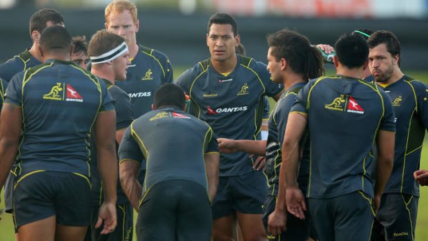 Upper hand: Israel Folau and the rest of the Wallabies' back three have plenty of pace.