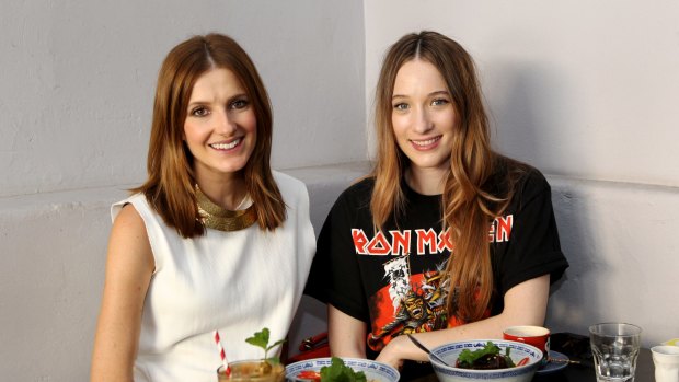 Morning meeting: Kate Waterhouse and Sophie Lowe catch up over breakfast at The Annex Cafe.
