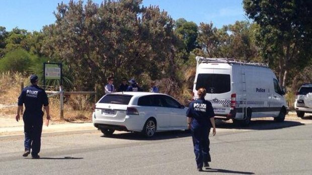 Forensic police near where the teenager was found in Balga.