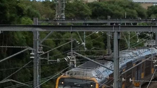 Off the tracks ... this train partially derailed between Hurstville and Penshurst stations.