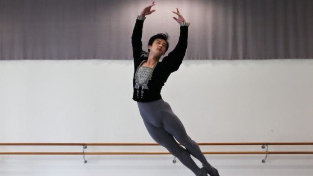 In his element: Chengwu Guo in rehearsal at the Australian Ballet studios.