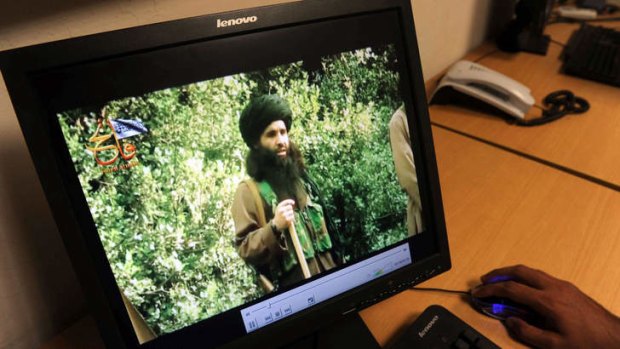 Target: Mullah Fazlullah, now leader of the Pakistani Taliban, in a video image from 2010.