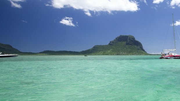 Emerald green: Seas off Mauritius.

