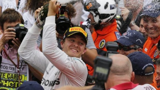 Winners are grinners: Nico Rosberg of Germany.