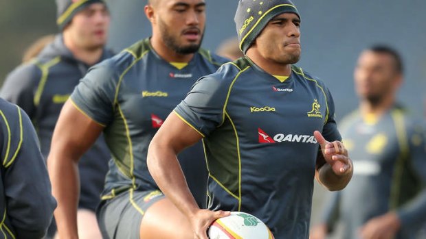 Insightful: Will Genia training with his Wallabies teammates on Monday.
