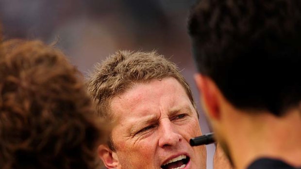 Richmond coach Damien Hardwick rallies his charges. "We're probably playing better football than our record suggests."