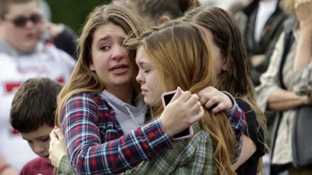 Students were taken to a local church to be reunited with parents following the shooting.