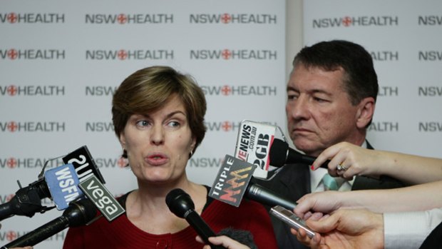 NSW Chief health officer Kerry Chant (left) with NSW Health Minister John Della Bosca (right) yesterday.