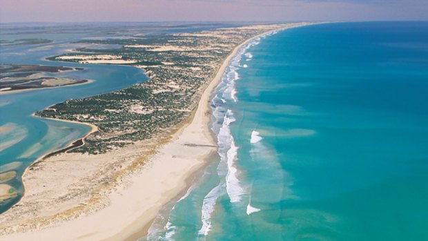 Wild country ... the mouth of the Murray River at the Coorong.