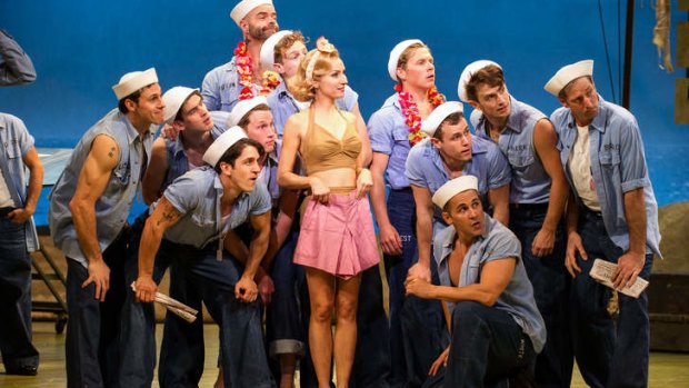 Lisa McCune and cast in Opera Australia's South Pacific at the Sydney Opera House.