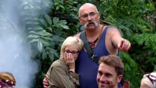 Reality bites: Merv Hughes consoles Maureen McCormick in <i>I'm a Celebrity, Get Me out of Here</i>.