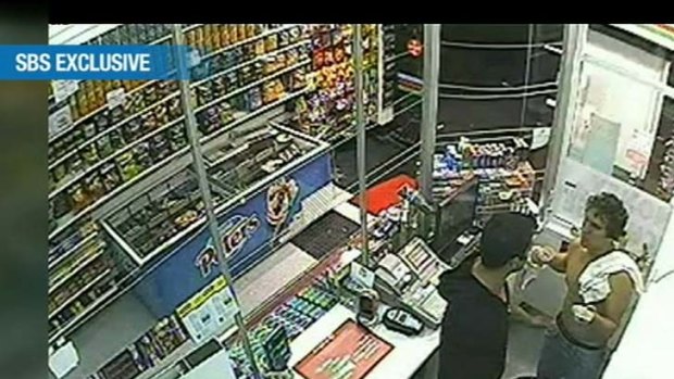 A still from the convenience store footage.