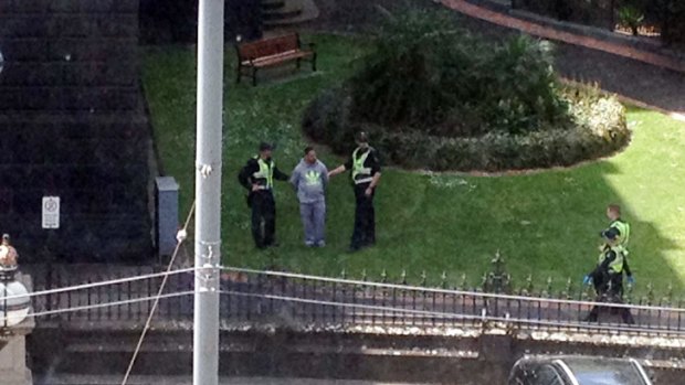 A guest at the Hotel Windsor took a photo of the man being arrested.
