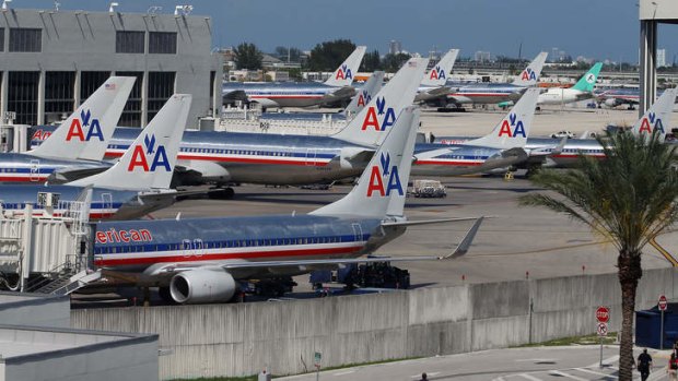Going nowhere: American Airlines grounded all its planes after a computer glitch.
