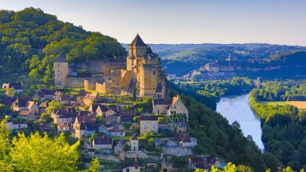 Milandes Castle above the Dordogne river in Beynac et Cazenac, one of the most beautiful villages of France.