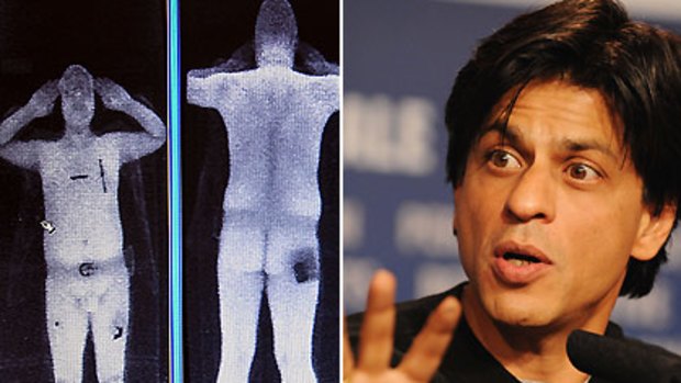Exposed ... Shahrukh Khan says he signed his X-ray scan, just like this image taken from a computer screen at Manchester Airport.