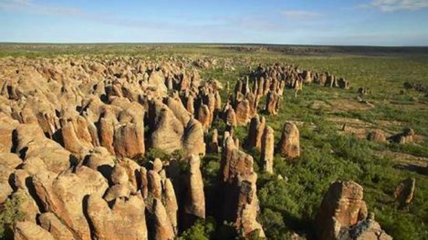 <p><strong>The Lost World</strong></p><p>You can't drive there and you can't walk there, but a helicopter can get you to the Lost City in less than 10 minutes from Heartbreak Hotel, a notorious roadhouse that once operated as a brothel in the middle of nowhere. The sandstone rock pillars of the Lost City stick out in formation, some up to 25 metres. The area was an inland sea and the pillars were created when water seeped into the rock. There are two Aboriginal art sites at the Lost City. It's possible to walk around the pillars and even climb to the top of some, but wear long pants because the vegetation is thick and spear grass abundant.</p><p><a href="http://www.capecrawfordtourism.com.au">http://www.capecrawfordtourism.com.au</a><br /></p>