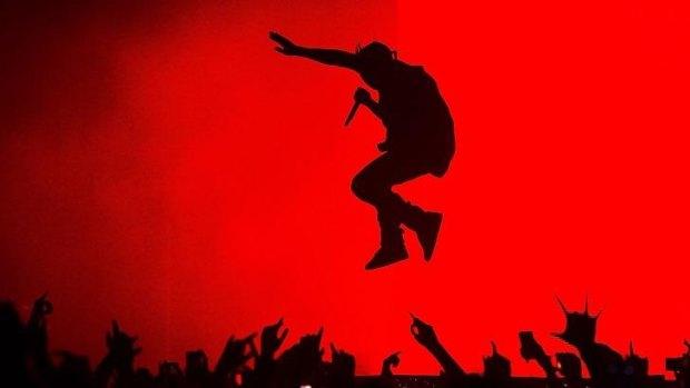 Kanye West performs at Qantas Credit Union Arena on September 12.