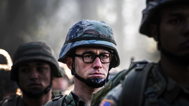 Joseph Gordon-Levitt is Edward Snowden, ardent patriot turned classified information leaker, in biopic <i>Snowden</i>. 