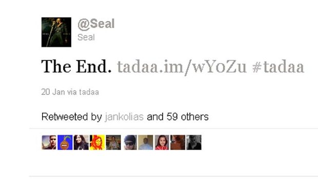 Cryptic ... the tweet from Seal.