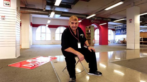 Staff member since 1973, Nick Tsipouras, on the first floor of Richmond Dimmeys, which will become apartments.