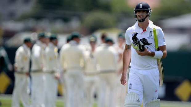 Under a cloud: England's star batsman has flown to Melbourne for treatment on his knee injury.