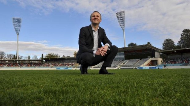 Andrew Barr wants sporting infrastructure to be his lasting legacy to the ACT.