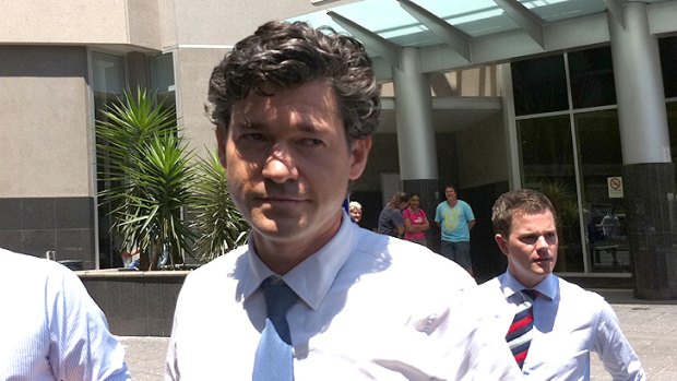 Thomas Wilson Nott, 44, leaves Brisbane Magistrates Court today.