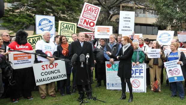 Save our Councils protest against the state government's merger push earlier this year.