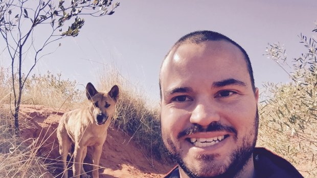 Dingo researcher Bradley Smith on expedition in the Great Sandy Desert.