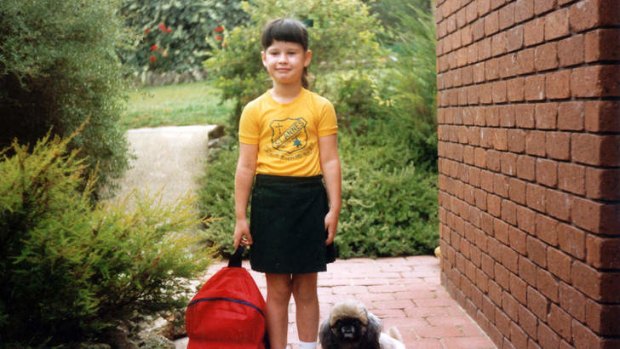 Growing up: Anna Plunkett in her sports uniform.