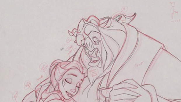 A Disney sketch for Beauty and the Beast.